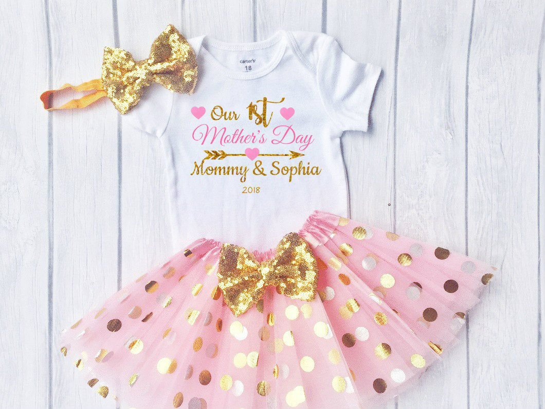 Our 1st Mothers Day- Personalized Outfit for Baby Girl