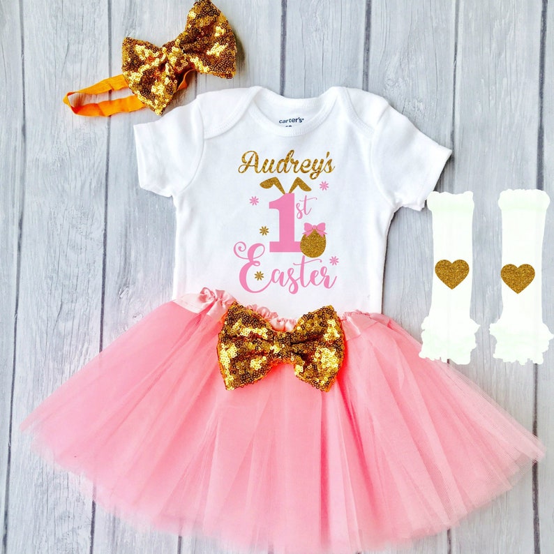 1st Easter Personalized Outfit Baby Girl My First Easter Outfit - dipidoostudios
