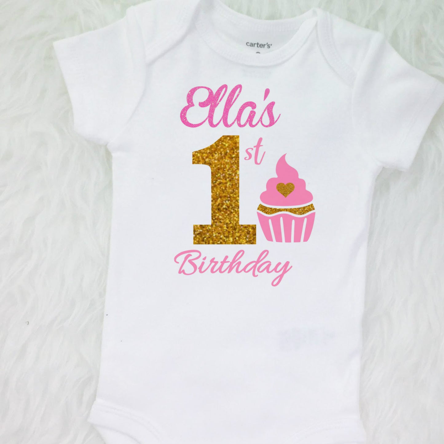 Personalized1st Birthday Girls Outfit, Birthday Cupcake Outfit