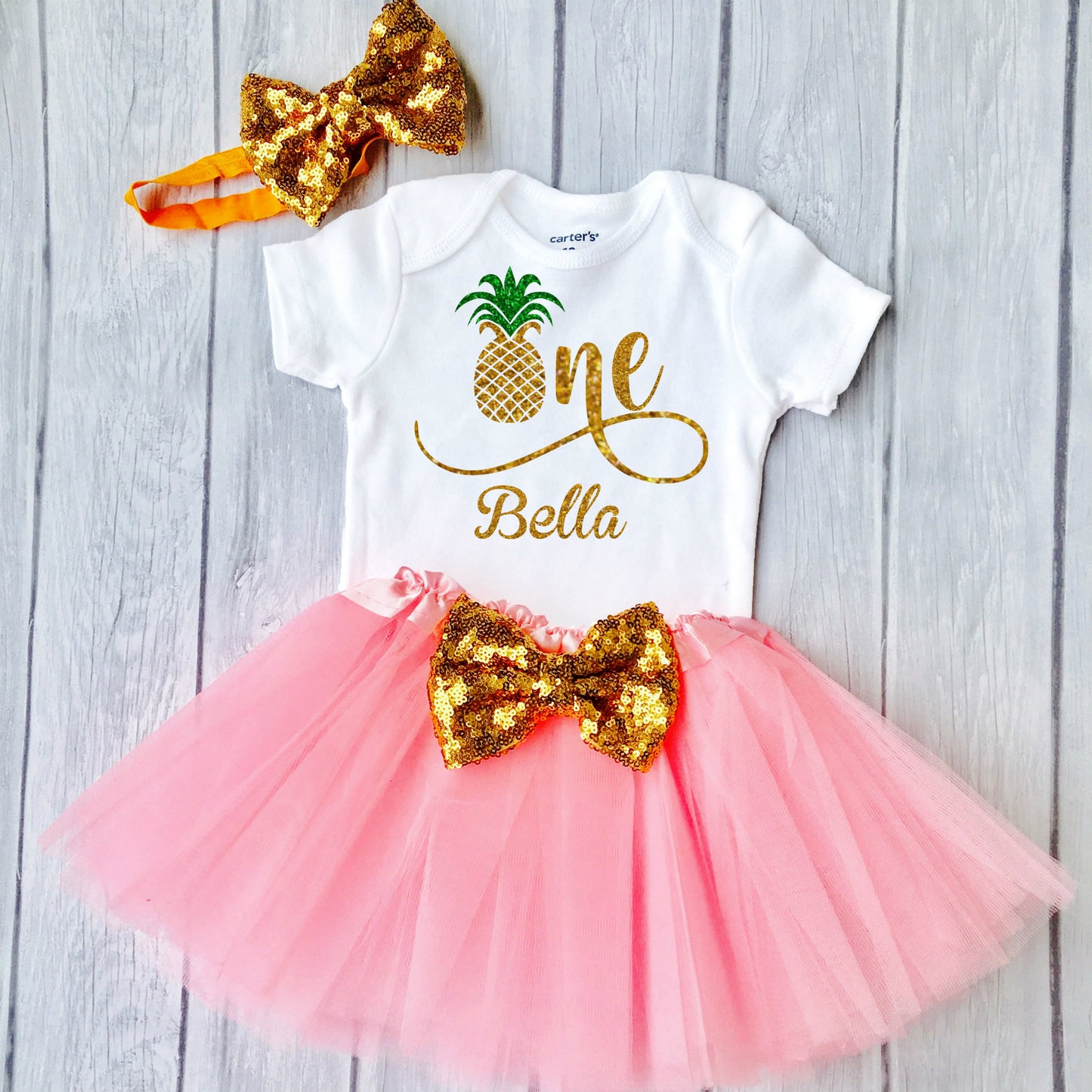First Birthday outfit, Pineapple One, Summer Birthday outfit, Birthday Girl Luau Outfit - dipidoostudios