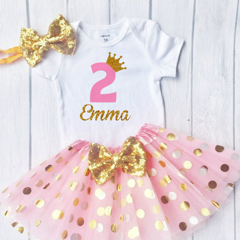 2nd birthday outfit with a Sparkly Crown