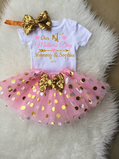 Our 1st Mothers Day- Personalized Outfit for Baby Girl