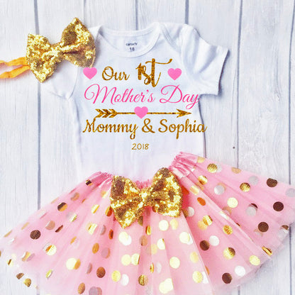 Our 1st Mothers Day- Personalized Outfit for Baby Girl