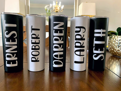 Personalized Skinny Tumbler With Straw - Stainless Steel Tumbler