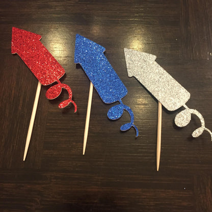 Fourth of July Dessert Topper, Independence day Firework Toppers