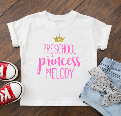 Preschool Princess, Preschool t-shirt for girl first day of preschool, preschool outfit, Girl back to school shirt