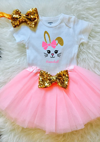 Toddler Girl Easter Outfit, Easter Outfit Baby Girl, My First Easter Outfit, Bunny Shirt