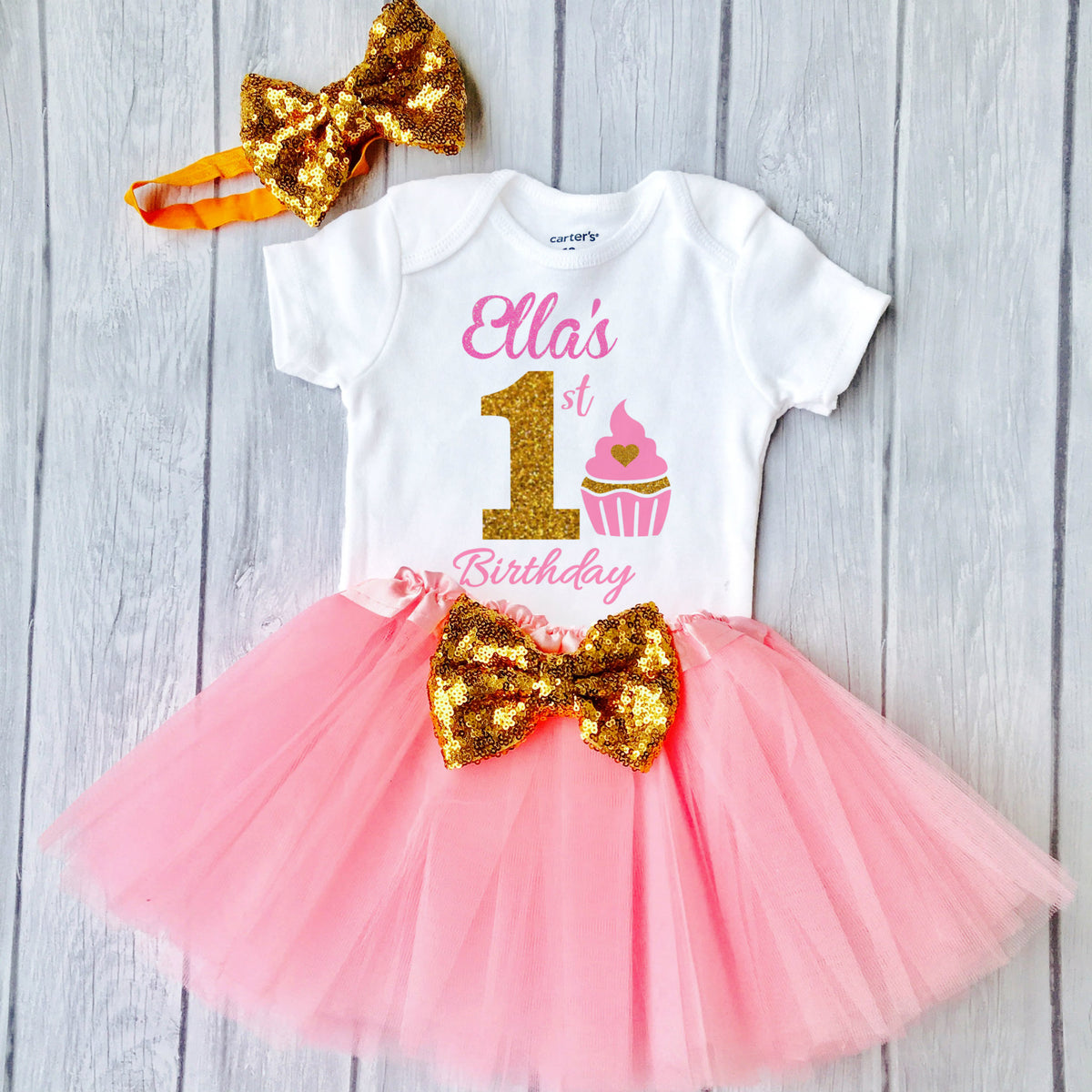 1st birthday cupcake dress Personalized1st Girls Outfit, Birthday Outfit Color:Royal blue It is a ribbon Vintage 90's rayon babydoll vacay