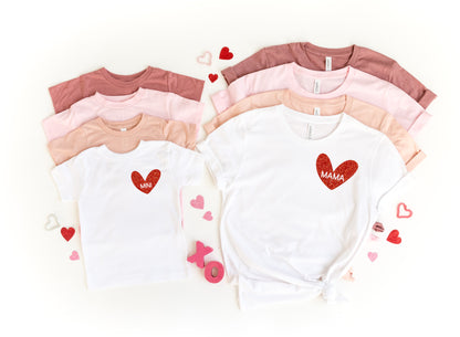 Cute Mamma & Mini Matching Valentine Shirts Personalized Red/White Shirt