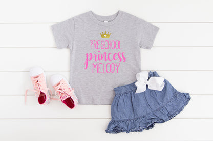 Preschool Princess, Preschool t-shirt for girl first day of preschool, preschool outfit, Girl back to school shirt