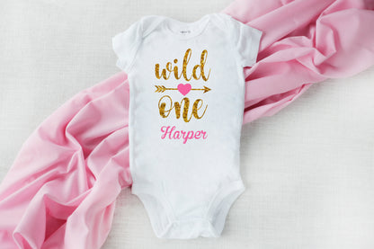 Baby Girls 1st Birthday Outfit - Wild One Birthday Girl